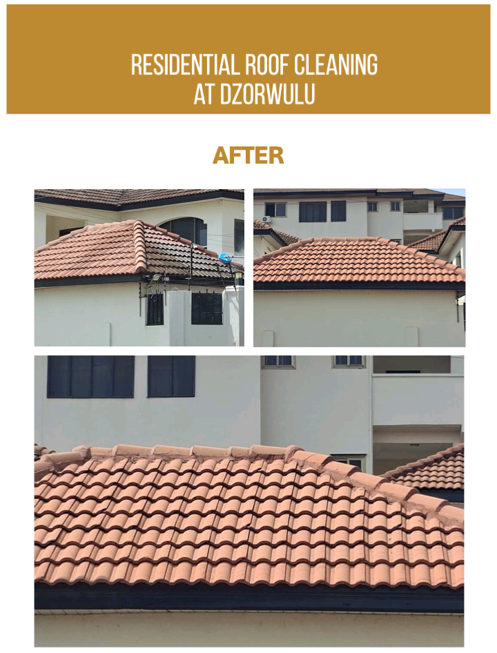 Residential roof cleaning at Dzorwulu