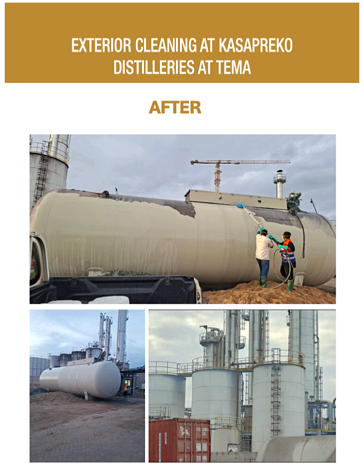 Exterior cleaning of three story office space at tema